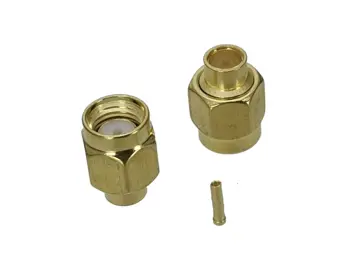 

RP-SMA male jack center solder semi-rigid RG402 0.141" RF connector