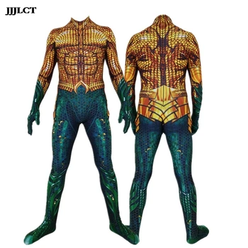 

Adult children's jumpsuit movie aquaman cosplay costume superhero arthur curry orin zentai bodysuit set