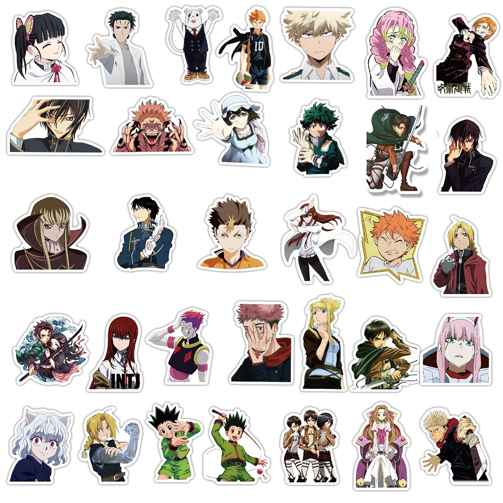 10/50/100PCS Cartoon Anime Attack on Titan/My Hero Academia Sticker For Kids DIY Luggage Laptop Skateboard Motorcycle Decals