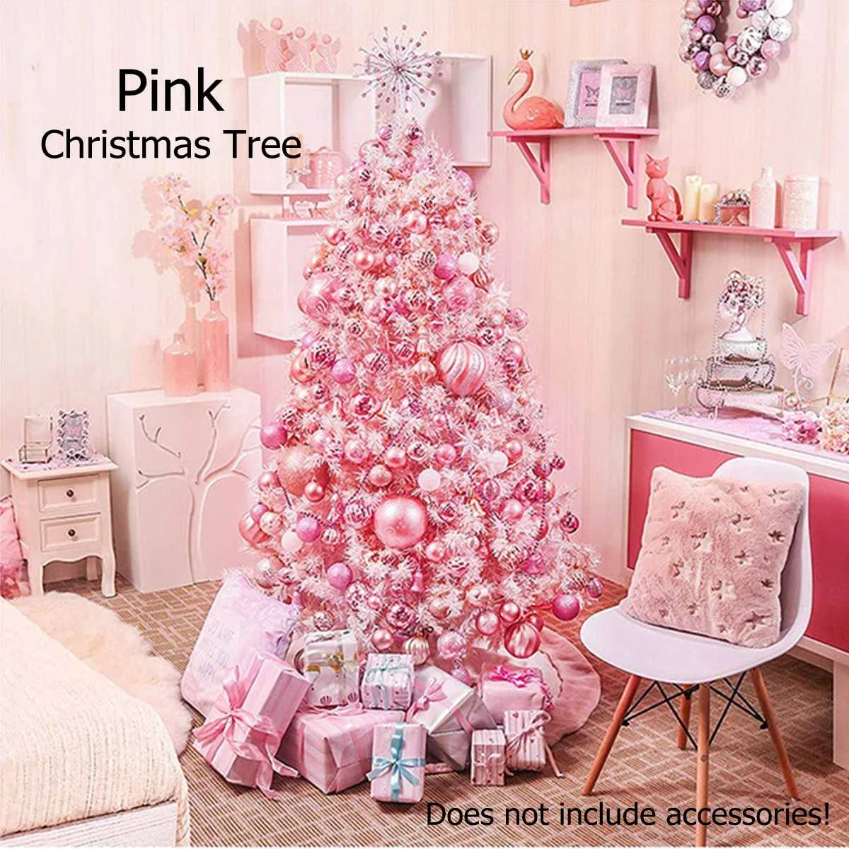 

1.5/2ft 45/60cm Pink Artificial Christmas Tree X mas PVC Tree Green With Stand Holiday Season Indoor Outdoor Romantic Decoratio