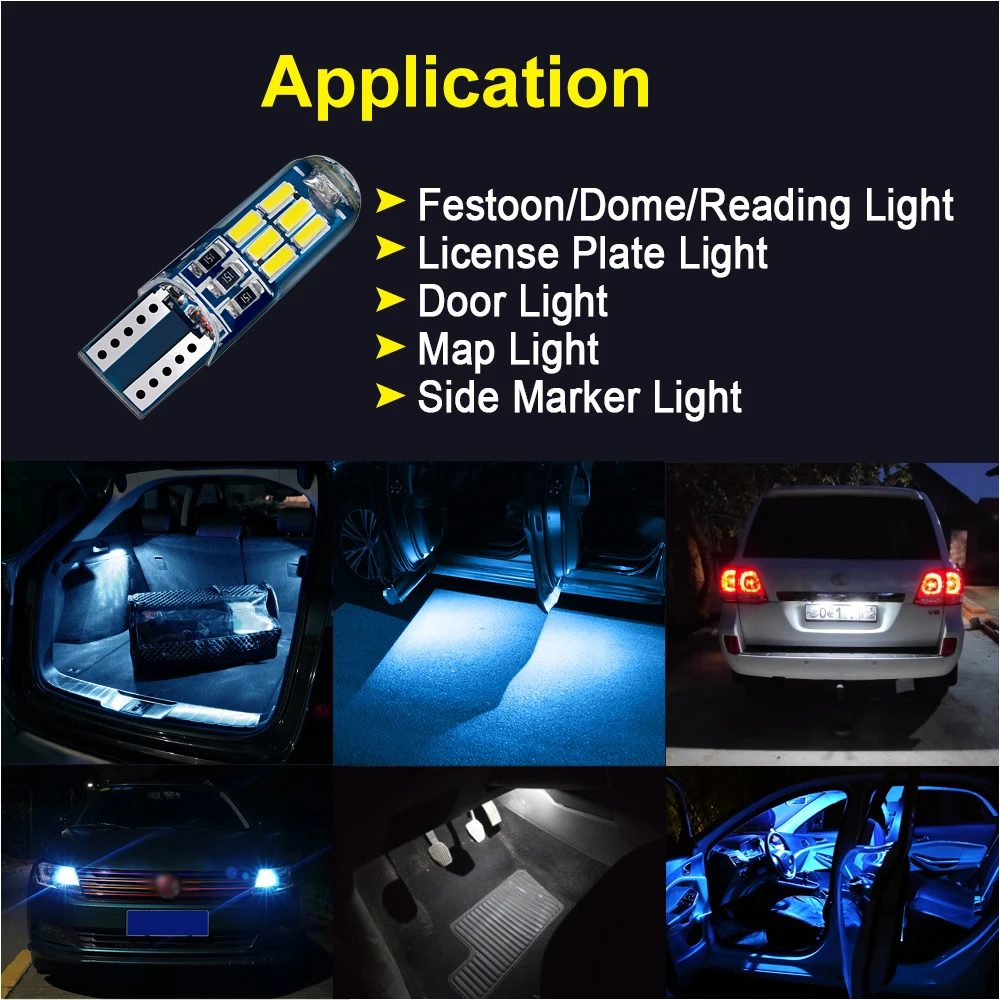 LED T10 Reading Parking License Indoor Door Plate Lights