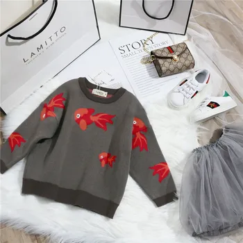 

Tonytaobaby Winter New Style Chinese Style Simple Goldfish Sweater for Boys and Girls Kids Sweaters