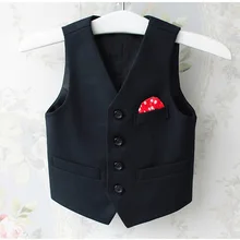 Весенне-осенняя официальная одежда; детское платье-жилет; темно-синее пальто; костюм в Корейском стиле; детская одежда; Элегантный жилет для мальчиков