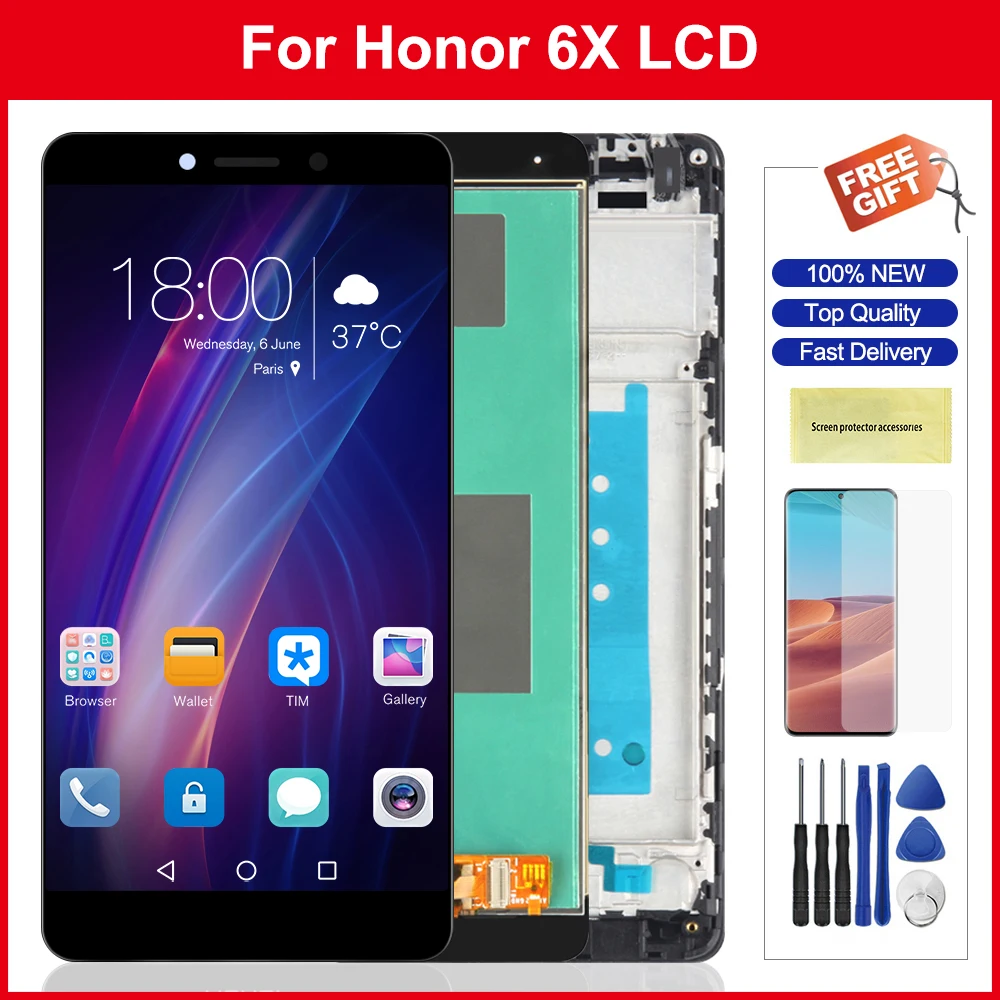 ЖК дисплей 5 дюйма для Huawei Honor 6X сенсорный экран дигитайзер сборная Замена