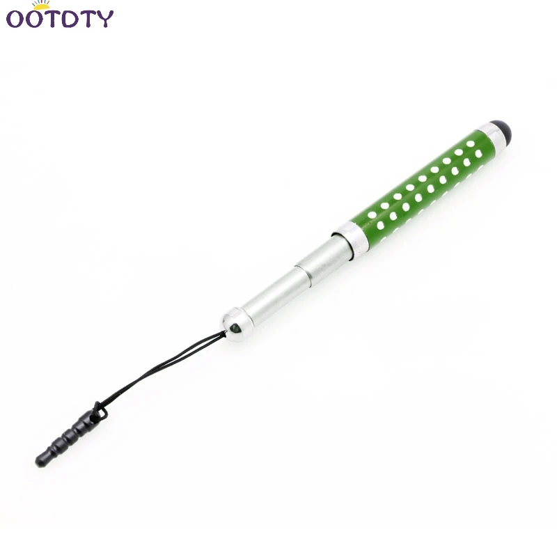 Зеленый Retractable Capacitive Diamond Stylus Touch Screen Pen For iPhone iPad Tablet PC - Цвет: Зеленый