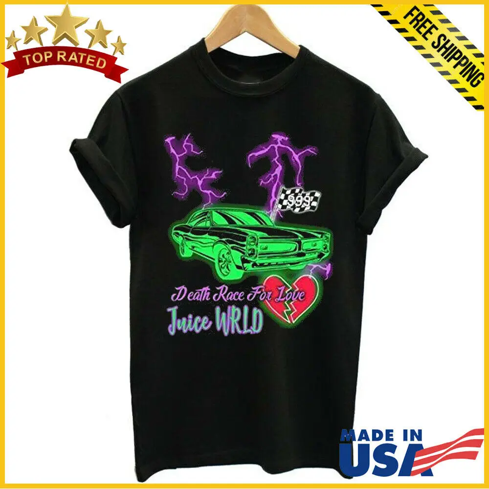 Бесплатная доставка Juice Wrld 999 Death Racing For Love футболка для фанатов рубашка полный
