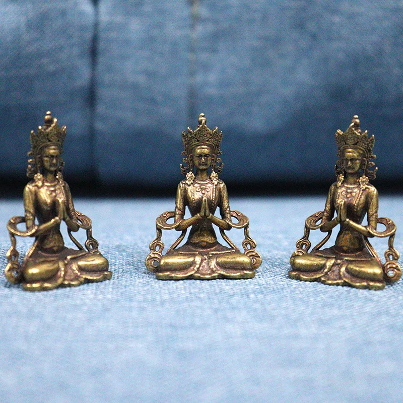 Solid Copper Mini Guanyin Buddha Statue (5)