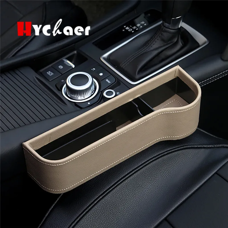 Car Seat Crevice Gaps Storage Box pu leather Plastic Auto Drink Pockets Organizers Universal Size Seats Interior Accessories | Автомобили