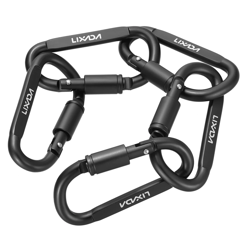 Outdoor D-Ring Aluminum Screw Locking Carabiner Hook Clip Keychain Tool