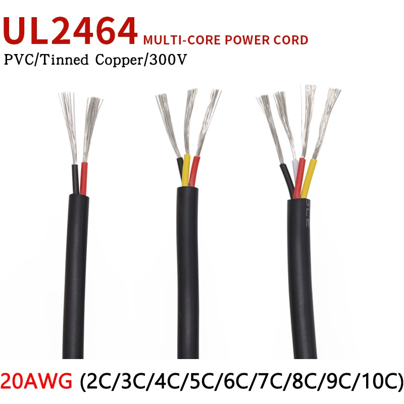 1 м 20AWG UL2464 кабель с покрытием канальный аудиокабель 2 3 4 5 6 7 8 9 10 ядер изолированный