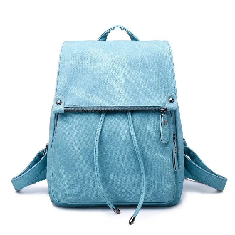 Mochila de piel sintética para mujer, bolso de viaje Vintage, tipo cubeta bandolera, escolar