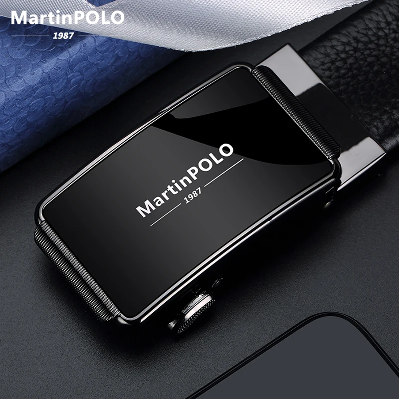 MartinPOLO,, натуральная кожа, ремень, автоматическая пряжка, ремни для мужчин, роскошный, Воловья кожа, ремень для бизнеса, формальный, черный, MP02001P