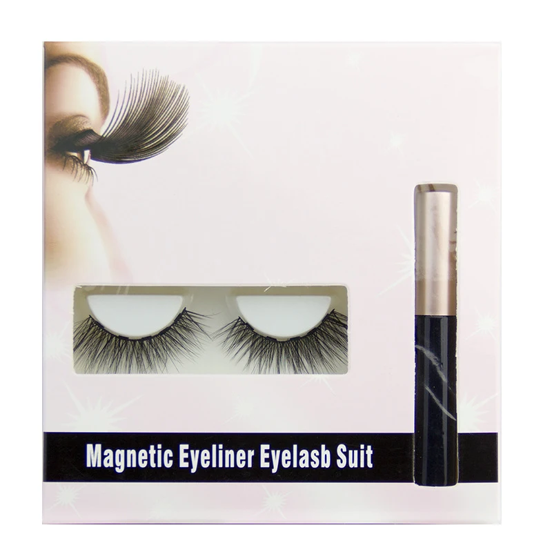 professional 3 Pairs False Eyelashes Set With Tweezer Makeup Kits Magnetic Eyeliner Liquid Thick And Curled Eyeashes