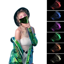 Светодиодный Противопылевой маска на Хэллоуин, 7 цветов, сменная волоконно-оптическая маска с usb-зарядкой, маски для танцев, DJ, музыка, вечерние, на Хэллоуин
