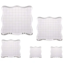 5 шт акриловых блоков с линиями сетки, акриловые прозрачные штамповочные блоки Набор для скрапбукинга рукоделия 4 размера толще волнистые края