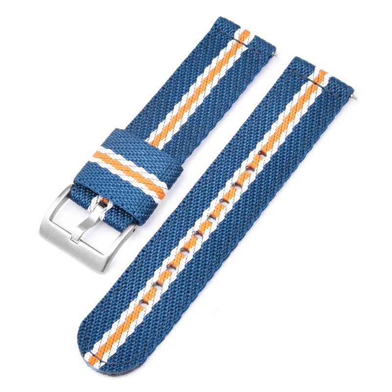 Woven Nylon Strap 18mm 20mm 22mm 24mm Stainless Steel Buckle Quick Release Men Replacement Bracelet Wrist Band Watch Accessories