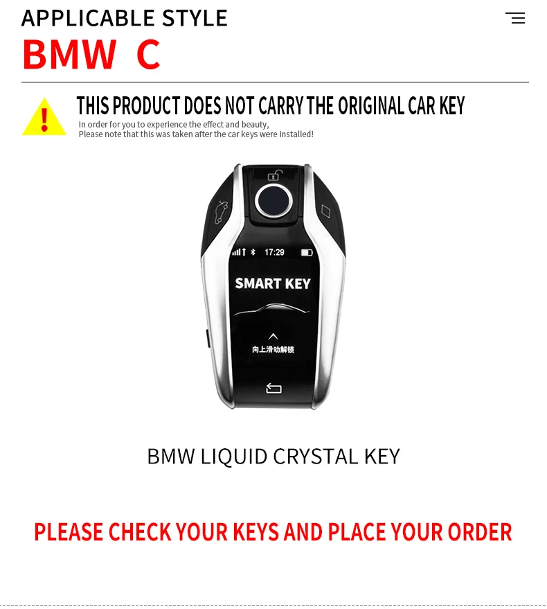 In Lega di zinco Auto Display A LED Caso Della Copertura di Chiave Borsette per BMW 5 Serie 7 G11 G12 G30 G31 G32 I8 I12 I15 G01 G02 G05 G07 X3 X4 X5 X7 - H92f9038fb3e1498eb8e0e4a455ffad57H