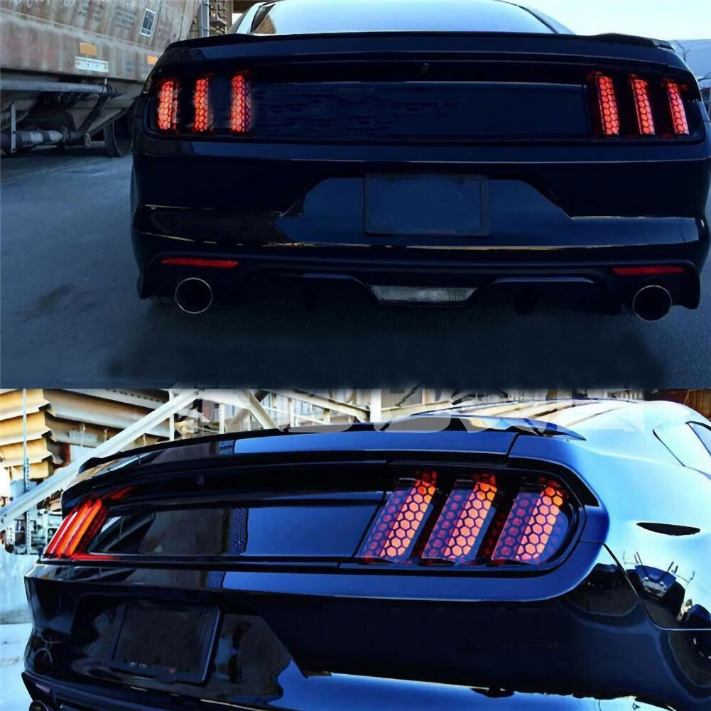 

PVC Black Stickers Car Rear Tail Light Honeycomb Car Exterior Accessories Taillight Lamp Cover for All Car Models