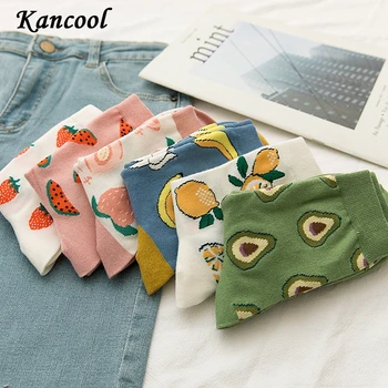 

KANCOOL Women Funny Socks Spring Autumn Cartoon Socks Lemon Watermelon Strawberry Banana Harajuku Casual Socks