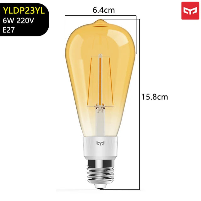 Original Yeelight Smart LED Bulb E27 6W Home Life Filament Light Wifi Remote Control Work With Mijia APP Google Assistant Alexa 