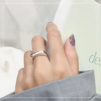 

S925 pure silver simple twist open design Japanese and Korean style ins multifunctional cool style free shipping gift