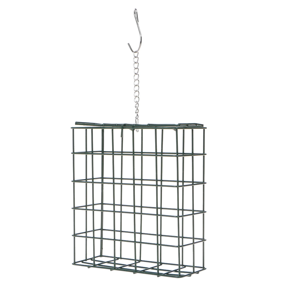 

Bird Feeder Green Cube Cage Food Container Outdoor Wild Birds Parrot Feeding Hanging Tree Portable Fruit Vegetable Park Garden