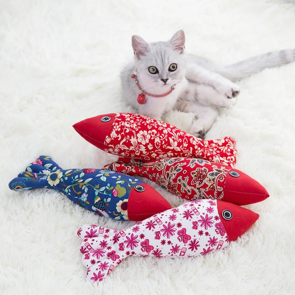 Игрушки для домашних животных, кошек, рыбы, кошачьей кошки, мягкая подушка, кукла для кусания, интерактивный котенок, кошка, мята, жевательная игрушка, товары для домашних животных, 20 см