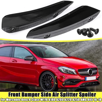 

Front Bumper Glossy Painted Side Air Splitter Spoiler For Mercedes for Benz A Class W176 A180 A200 A220 A250 for AMG A45 16-18