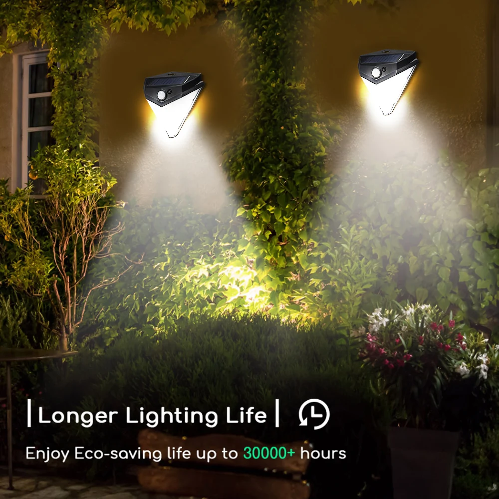 32LED солнечной энергии датчик движения свет Открытый водонепроницаемый IP44 трехстороннее освещение треугольная настенная лампа наружная настенная лампа