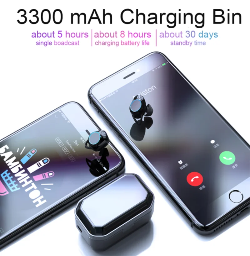 G02 TWS наушники-вкладыши с улучшенным звуковым эффектом G02 обновление Bluetooth Беспроводные наушники с зарядным устройством 3300 мАч и дисплеем питания