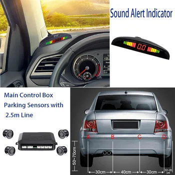 

4 Sensor Reverse Car Reversing LED Display Auto Voice System Car Assistance Audio Buzzer Alarm Monitor Detector