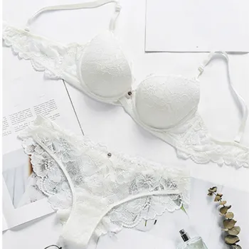 

Push Up Sexy Lace Bra Set Hollow Out Comfortable Bralette Lingerie Set Women Brief Underwear Set