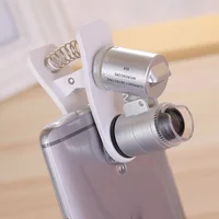 Universal Clip Mikroskop 60X LED Schmuck Lupe Mit Schwerpunkt Eingestellt Tasche Mikroskop mit Handy Clip UV Licht
