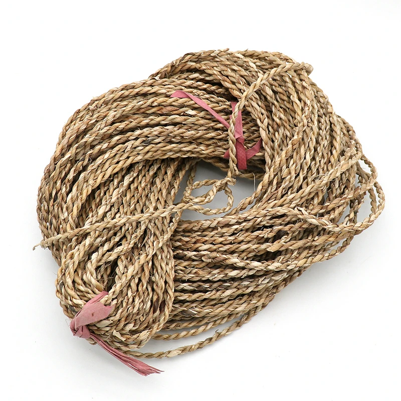 50M Natural Water Hyacinth Straw Rope Width 5MM Handmade Weaving Grass Material Rattan Braids Knit Repair Chair Basket Decor