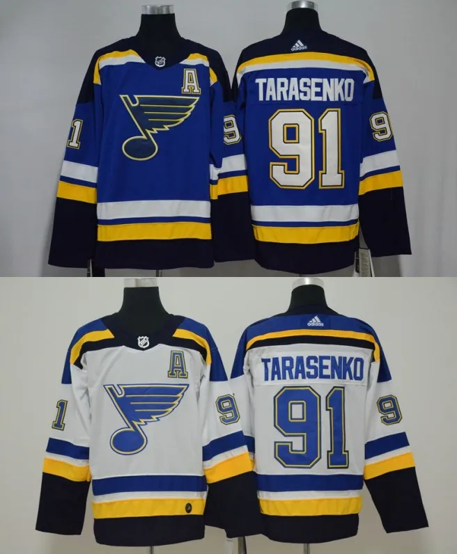 Топ А+++ прошитая Св. Луи Мужская футболка для взрослых 91 Vladimir Tarasenko