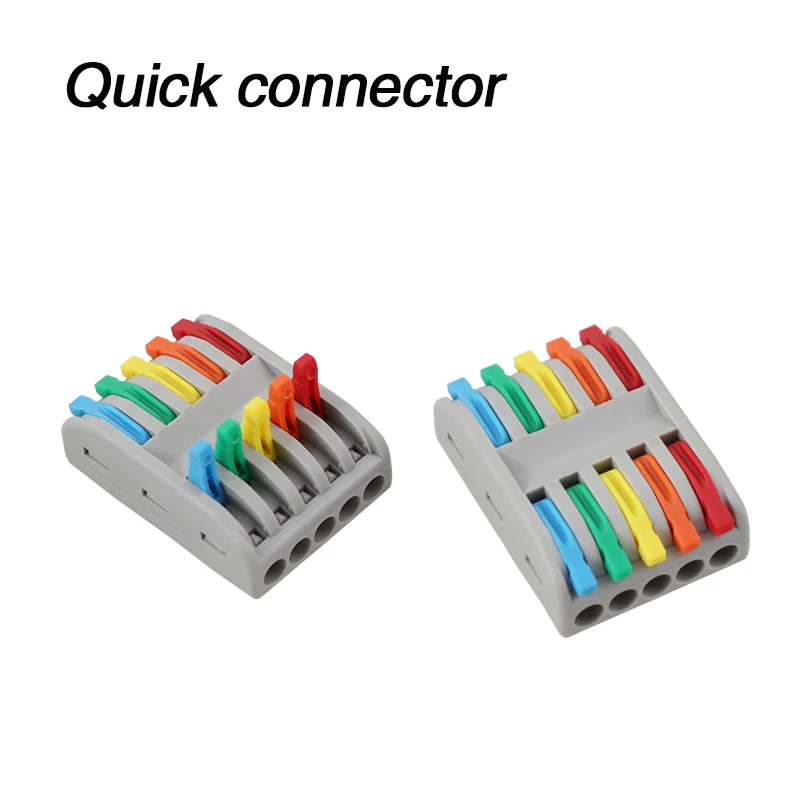 

Wire Connector Quick Terminal Block Plug Adapter Gray Color 250V 32A 30/50/100 Pieces Mini Universal 5 position terminal block