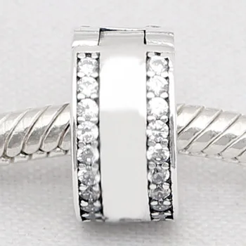 

Original Insignia With Crystal Clip Lock Stopper Beads Fit 925 Sterling Silver Bead Charm Bracelet DIY Jewelry
