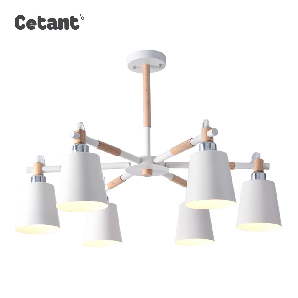 

LED Pendant Lights Creative Modern Simple Pendant 3/6/8 Heads Nordic Wood Ceiling Lamps for Living room Bedroom Night Lights E27