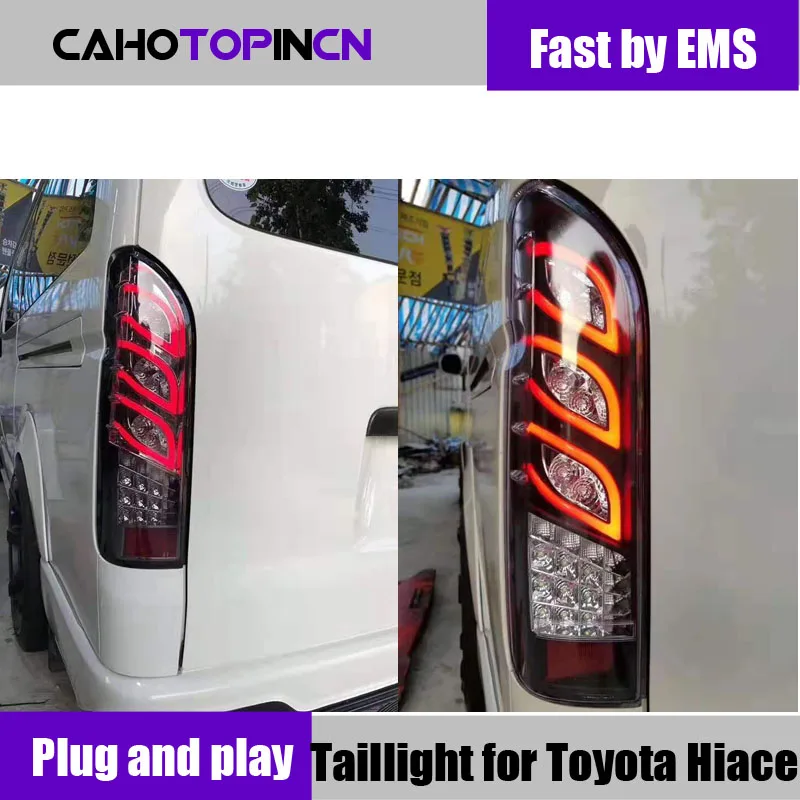

Car styling Taillights For Toyota Hiace 200 series 2005-2018 Led Tail Light Fog lamp Rear Lamp DRL + Brake + Park + Signal light