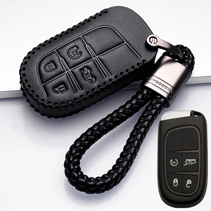 Кожаный чехол для автомобильного ключа брелок ключей протектор Jeep Grand Cherokee Chrysler