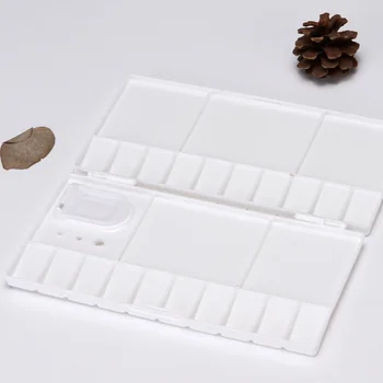 

25 Grids Large White Plastic Palette Folding Drawing Tools Paint Mixing Palette With Watercolor Paint Palette Art Supplies