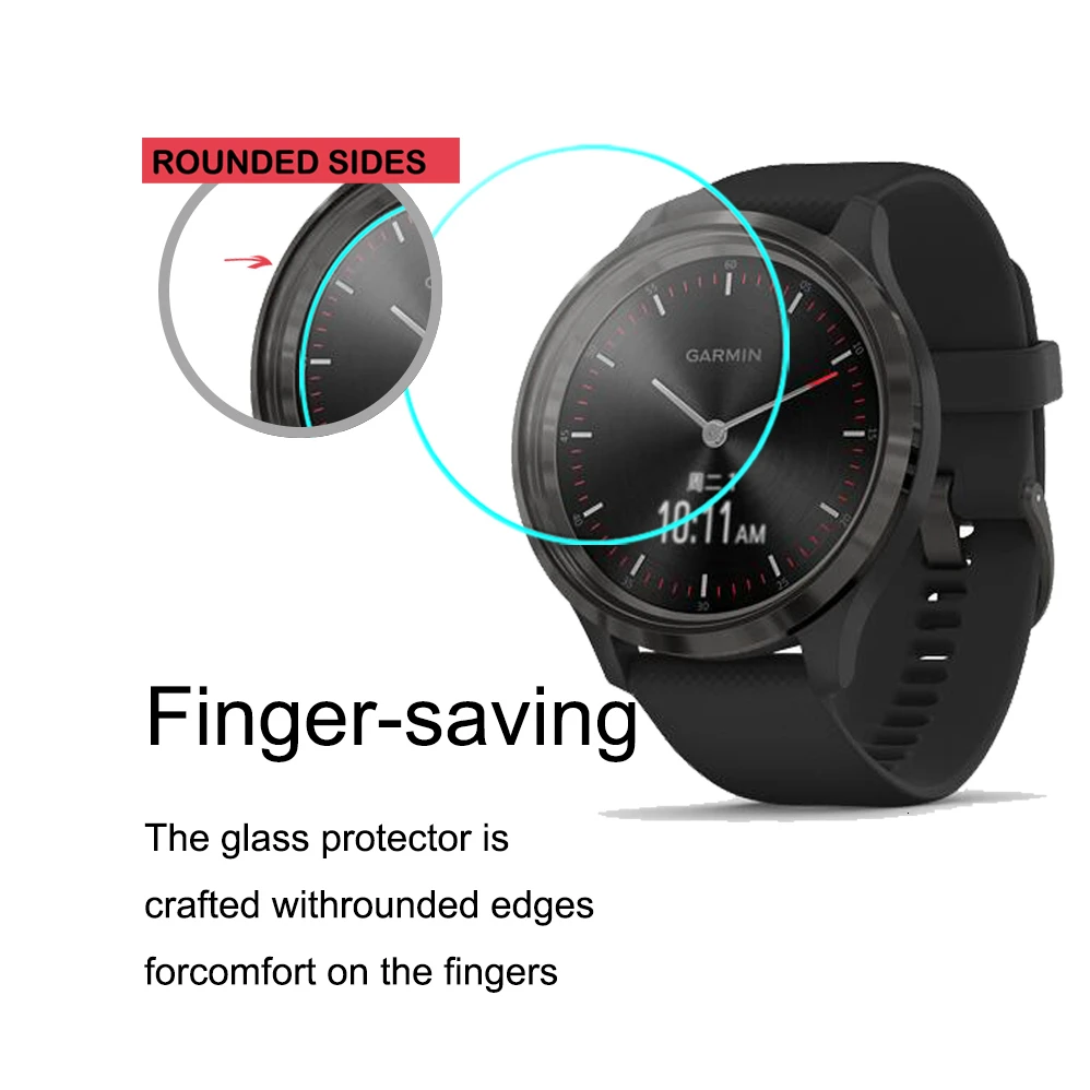 2 шт. в упаковке, закаленное стекло 9H для смарт-часов Garmin Move 3 3 S HD, прозрачная защитная пленка для экрана Garmin Move 3 S, gps часы, стекло против царапин