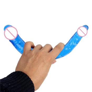 Soft Jelly Dildo Double Realistic Cock Lesbian Vaginal Anal Butt Plug Fake Penis Sex Toys  For Women Couples Gay Adult Products 3