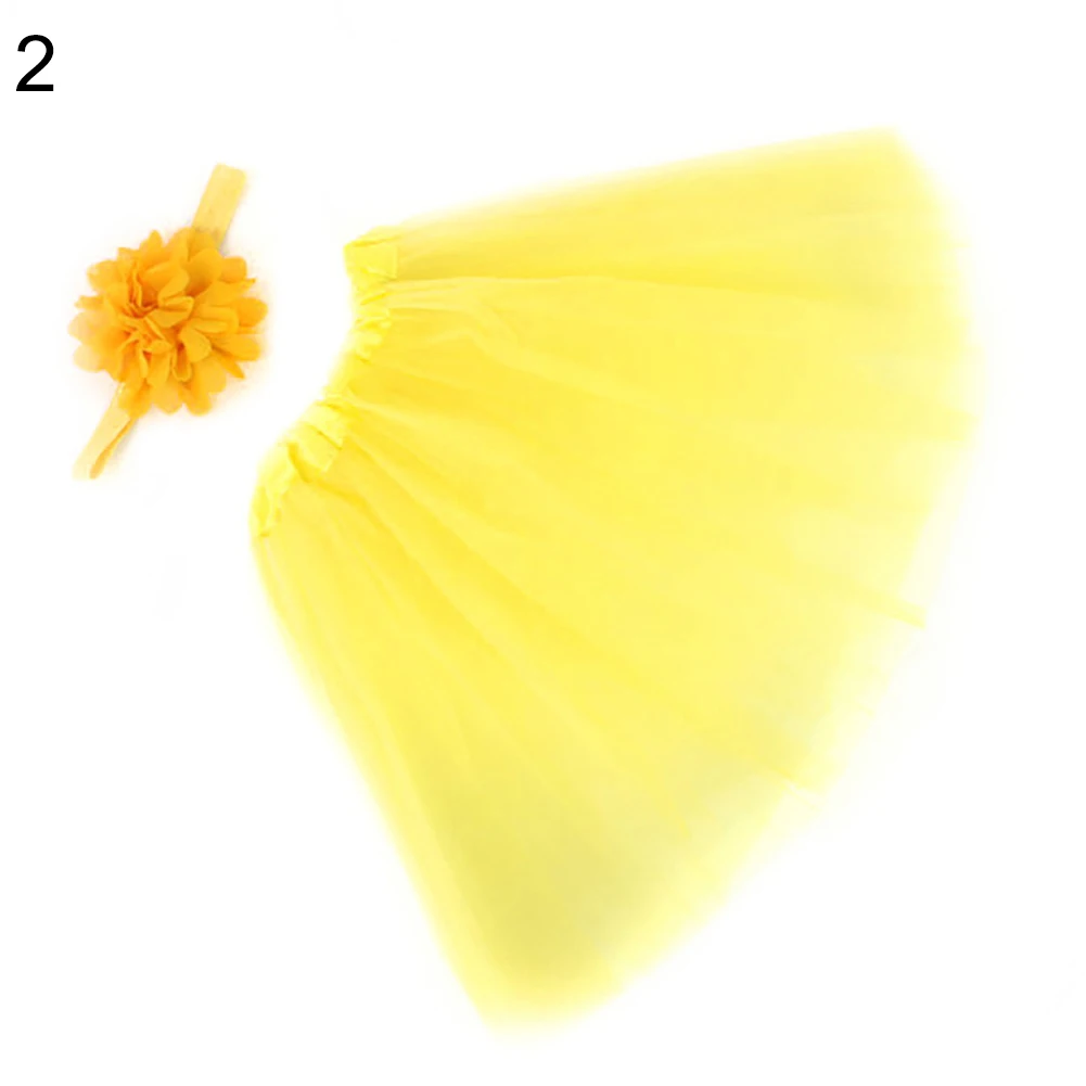 Infant Newborn Baby Girl Clothes Girls Flower Headband Mesh Ball Gown Skirts Photography Prop Baby Clothing Set