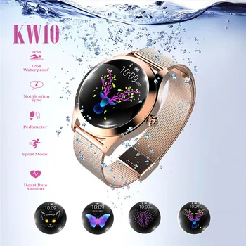 

KW10 Smart Watch Women IP68 Waterproof Heart Rate Monitoring Bluetooth Fitness Bracelet Smartwatch For Android IOS