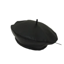 Берет из искусственной кожи, женская шляпа с плоским верхом, осенний и зимний берет живописца, шапка с тыквой