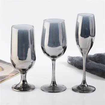 

Crafted Plating Wine Glass Goblet Beer Champagne Glasses Drinking Juice Vodka Wine Glass Cups for Home Party Bar Restaurant
