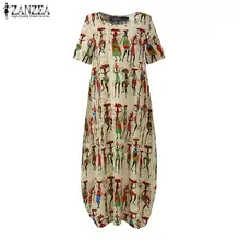  ZANZEA Women Bohemian Dress 2023 Fashion Summer Sundress Ladies Casual Daily Vestidos Long Maxi Dresses Beach Party Robe Femme 