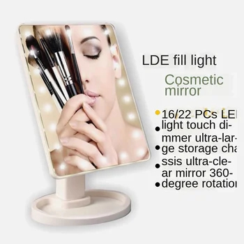 

360 Rotation 22LEDs Lights Desktop Make-up Mirror Bathroom For Beauty Makeup