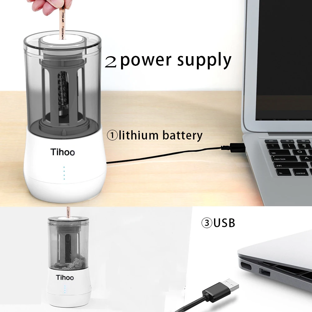 Tenwin белый канцелярские автоматические Eelectric точилка для карандашей USB Tenwin сверхмощный художественный эскиз управляемый школьный офис